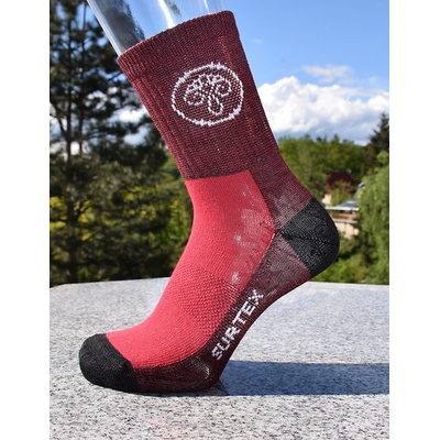 SURTEX CELOROČNÍ MERINO PONOŽKY PRO DĚTI BORDÓ