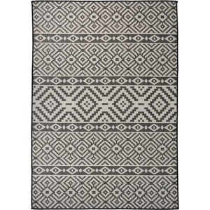 vidaXL Градински плоскотъкан килим, 140x200 см, черни шевици (340852)
