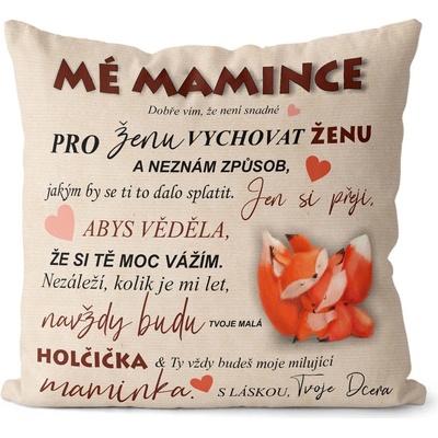 Impar Polštář Mé mamince lišky 40x40 – Zboží Dáma