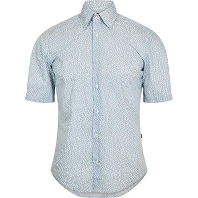 HUGO BOSS Риза с къс ръкав Boss Mens BOSS ORANGE Short Sleeve Shirt - Blue 459