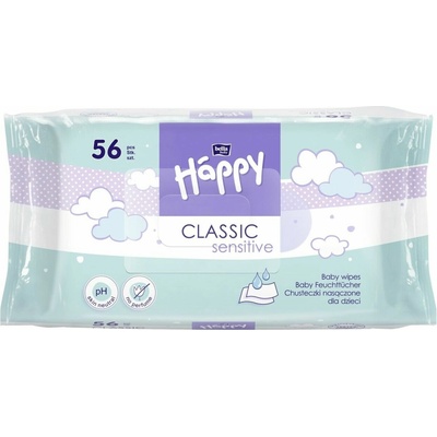 BELLA Happy Classic Sensitive vlhčené obrúsky 56 ks