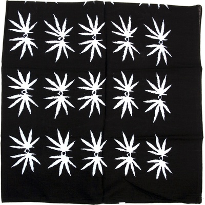 Šatka bandana Fosco Large Leaves biela