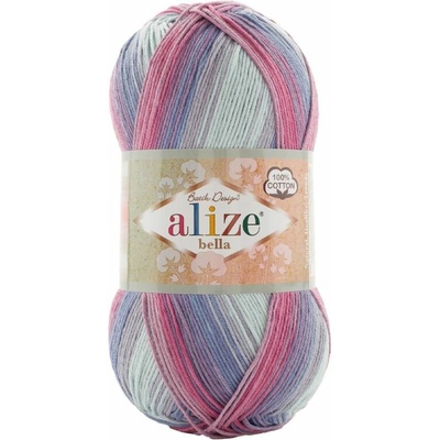 Alize příze Bella Batik 3686 fialová, mentolová, růžová
