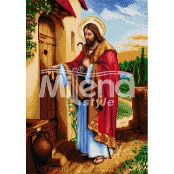 Milena Style Исус чука на вратата - гоблен със схема конци Ariadna 1: 4 с детайл 1: 1