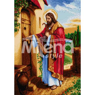 Milena Style Исус чука на вратата - гоблен със схема конци Ariadna 1: 4 с детайл 1: 1
