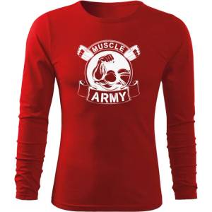DRAGOWA FIT-T Тениска с дълъг ръкав Muscle Army Original, червена, 160 г/м2 (5599)
