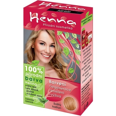 Henna farba na vlasy svetlý gaštan