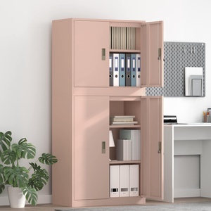 vidaXL Шкаф за съхранение 2 бр. Розово 80 x 40 x 175 см Стомана (3438736)
