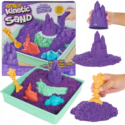 Spin Master Kinetic sand Fialový 450g tekutý písek s podložkou a nástroji – Hledejceny.cz