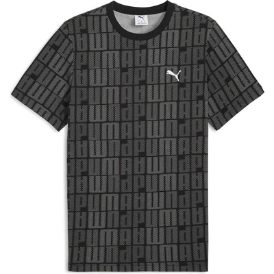 Puma Essentials logo lab AOP čierne tmavo sivé biele