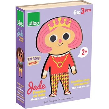 Vilac Дървен пъзел Vilac - Облечи момиче по дизайн на Ingela P. Arrhenius (7626)