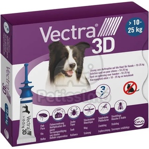 Vectra 3D капков разтвор за кучета 3 x 3, 6 мл