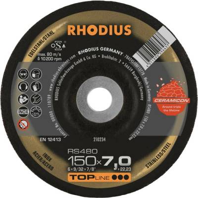 RHODIUS Brusný kotouč RS480 150 x 7,0 x 22,23 TOPline 210234