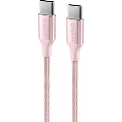 Swissten USB-C / USB-C, 1,5m, růžový