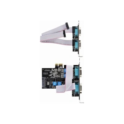 Startech 4-Port Serial PCIe Card, Quad-Port PCI Express to RS232/RS422/RS485 (DB9) Serial Card, Low-Profile Bracket Incl., 16C1050 UART, TAA-Compliant, For Windows/Linux, TAA Compliant - Level-4 ESD P
