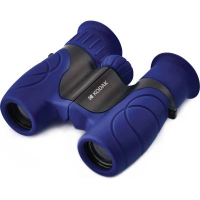 Kodak Binoculars for Children BCS100 - Compact Binocular Binoculars for Children, with Soft Rubber, Ergonomic, with Carrying Strap and Carrying Case, 8x Zoom - Blue - 3760265542574