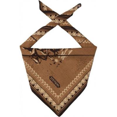 Vzorovaný bavlněný šátek Stetson Last Drop Bandana Camel