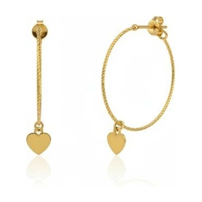 Fair Line zlaté kruhy 3 cm se srdíčkem 1905