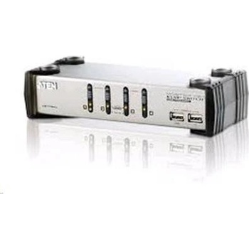 Aten CS-1734A KVM přepínač 4-port KVMP USB+PS/2, usb hub, audio, 1.2m kabely