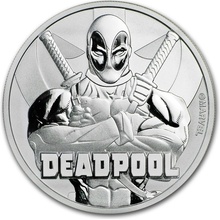 The Perth Mint Australia Mince Tuvalu Stříbro $ 1 Marvel Series Deadpool BU 1 oz