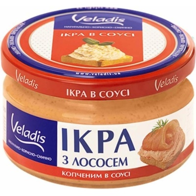 Veladis Nátierka so sleďovými ikrami v omáčke s kúskami údeného lososa 160 g