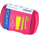 Curaprox Travel Set zubná kefka + CPS medzizubné kefky 2 ks + zubná pasta 10 ml darčeková sada, magenta