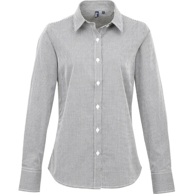 Premier Workwear Gingham PW320 s drobným kostkovaným vzorem bílá černá