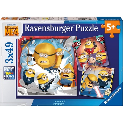 Ravensburger Детски пъзел Ravensburger 3 x 49 части - Аз, проклетникът 4 (12001061)