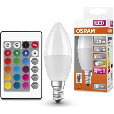 OSRAM LED КРУШКА OSRAM 4.9W E14 460 lm ДИСТАНЦИОННО RGB (2024004132)