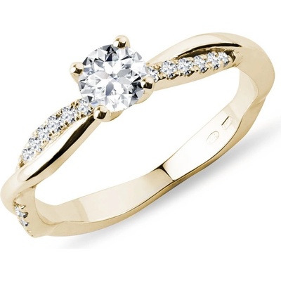 Klenota Netradiční prsten s diamanty ve zlatě k0753013