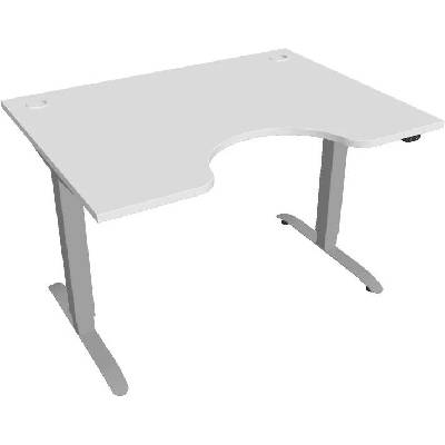 Hobis Office Pro psací stůl Motion MS ERGO 2 Šířka: 120 cm, Barva desky: bílá, Barva kovu: šedá RAL 9006 Šířka 120-180 cm / 27 barevných variant