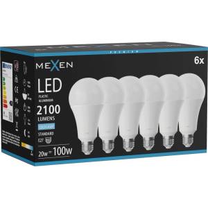 Mexen Nova 6x LED крушка E27, A70, 20W, Студена - 6500K, 2100 lm - L100-E27-2065-01x06 (L100-E27-2065-01x06)
