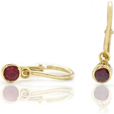 Jan Kos jewellery zlaté náušnice s červeným kamenem 31503328