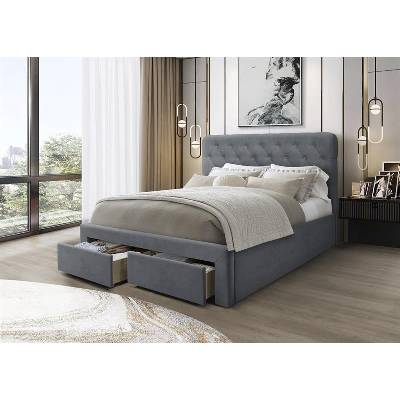 Halmar Тапицирано легло MARISOL 160 - сив (MARISOL/bej/oneBED//HAL)