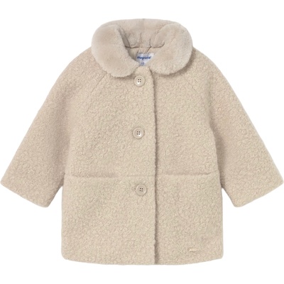 Mayoral Елегантно палто Mayoral - С къдрав косъм, бежово, 12 м (15-02432-073-12M)