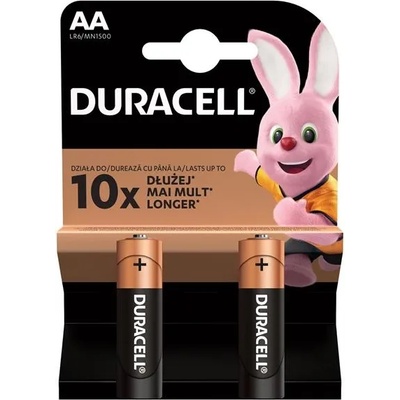 Duracell Алкална батерия Duracell, AA, LR6, 1.5 V, 2 броя