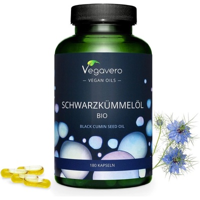Schwarzkümmelöl Bio/ Черен кимион (масло от семена органик), 180 капсули, 100% Vegan Vegavero (VV-VITA-222)