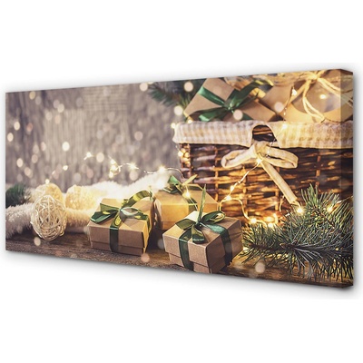 Obrazy na plátně Dárky větvičky ozdoby 100x50 cm – Hledejceny.cz