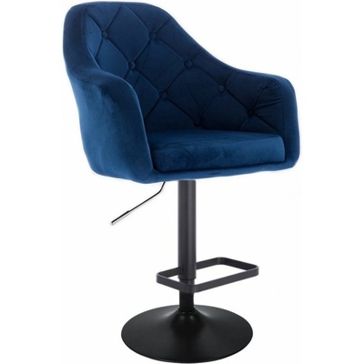 LuxuryForm Design Andora Velur na čiernom tanieri modrá