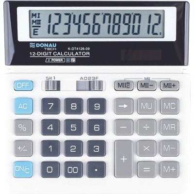 DONAU Настолен калкулатор Donau Tech, 12 разряда, бял (30615-А)