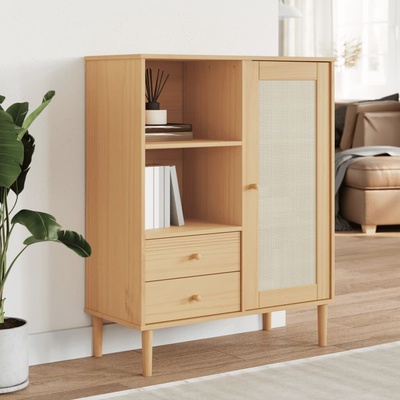 vidaXL 11461.358055 Skříňka SENJA ratanový vzhled hnědá 90 x 40 x 112 cm borovice