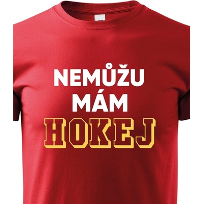 dětské tričko Nemůžu mám hokej 2 červená