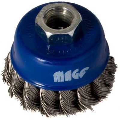 Magg BL97008N Kartáč hrnkový 80, copánkový SS 0,50, závit M14x2 - NEREZ