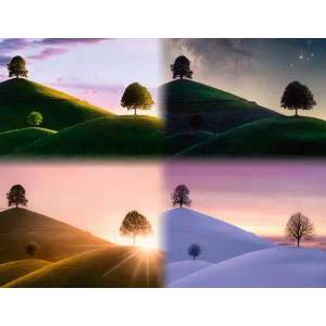 Ravensburger - Puzzle Atmospheric trees and mountains - 2 000 piese