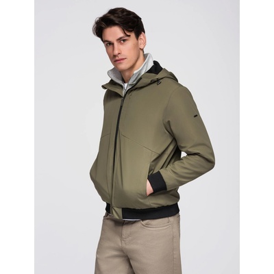 Ombre Clothing Мъжко лека яке с качулка и мрежеста подплата - маслинево V2 C640 Ombre Clothing Ombre Clothing | Zelen | МЪЖЕ | XL