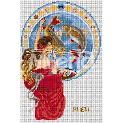 Milena Style Зодия Риби - гоблен със схема конци Ariadna 1: 4