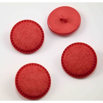 Gombík so spodným prišitím - svetlo červená - priemer 2,7 cm