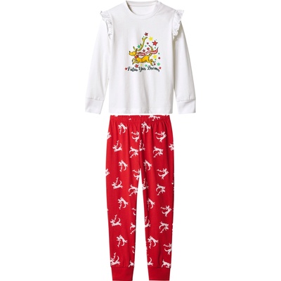 Dívčí pyžamo Grinch bílá červená