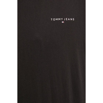 Tommy Hilfiger Памучна блуза с дълги ръкави Tommy Jeans в черно с принт DM0DM18551 (DM0DM18551)