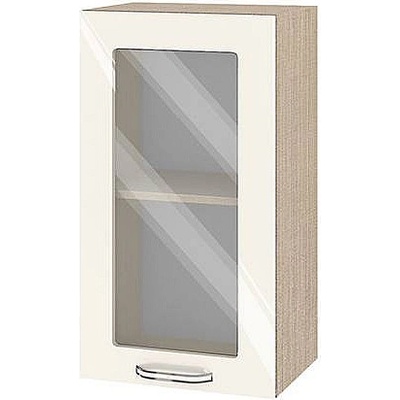 ИРИМ Горен кухненски шкаф витрина Сити МФ-Крийм гланц-11-202 40 см